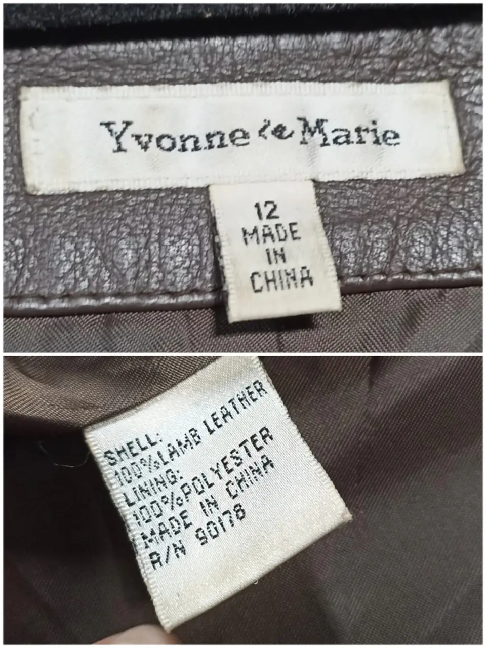 Chaqueta De Cuero Genuino Yvonne Marie - Talla L 12