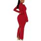 Maxi Vestido Rojo Ajustado de Manga - Talla XL - Miniatura 2