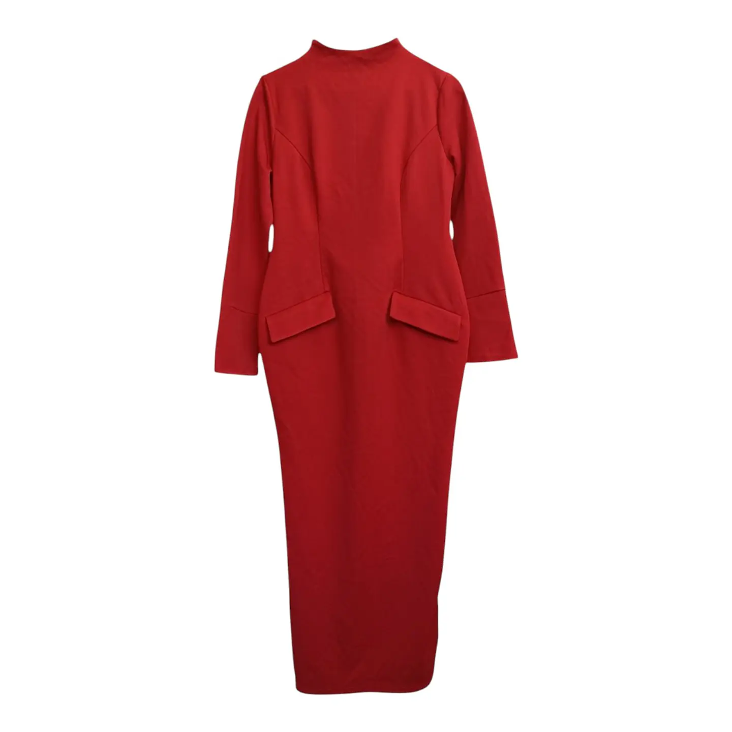 Maxi Vestido Rojo Ajustado de Manga - Talla XL 6