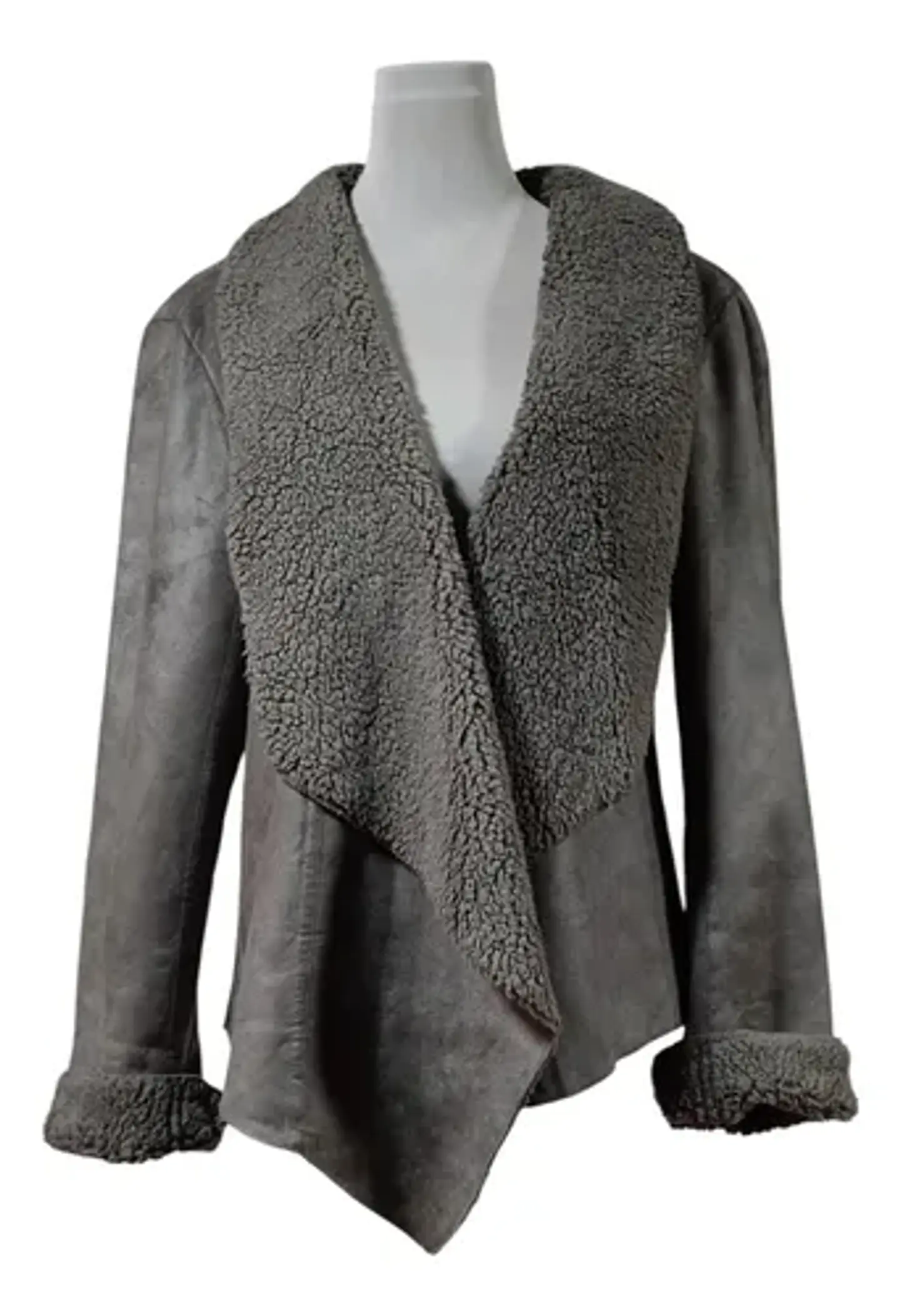 Chaqueta Abierta Tipo Gamulán Gamuza - Talla M Oversize 2