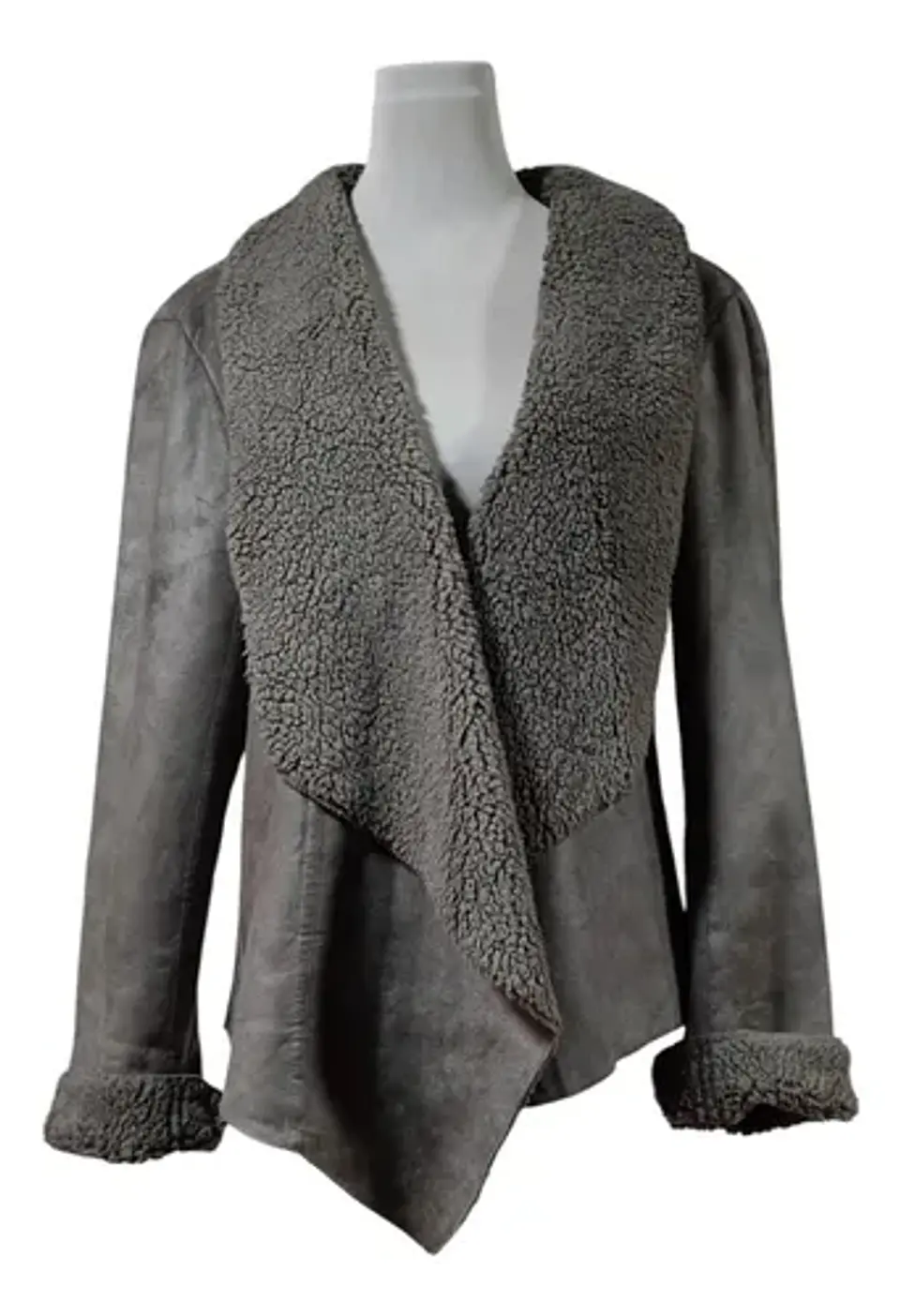 Chaqueta Abierta Tipo Gamulán Gamuza - Talla M Oversize 2