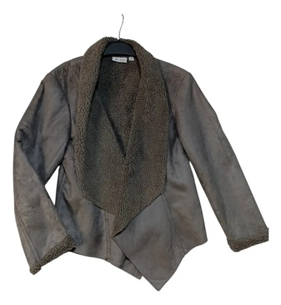 Chaqueta Abierta Tipo Gamulán Gamuza - Talla M Oversize 5