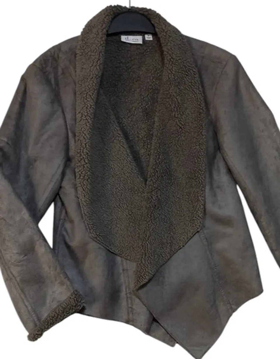 Chaqueta Abierta Tipo Gamulán Gamuza - Talla M Oversize 6