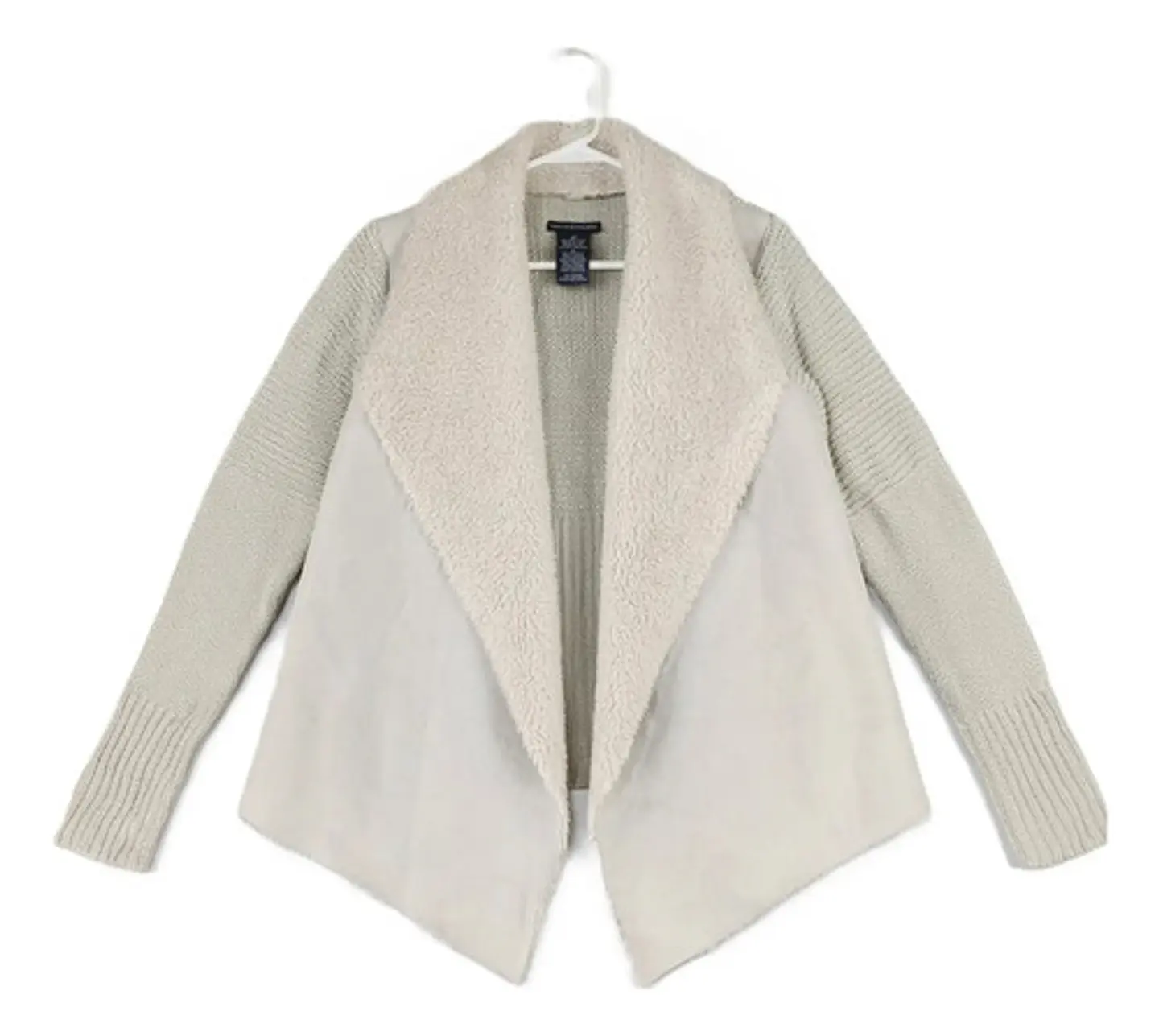 Chaqueta Abierta Tipo Cárdigan Tejido Y Gamuza - Talla XL 2