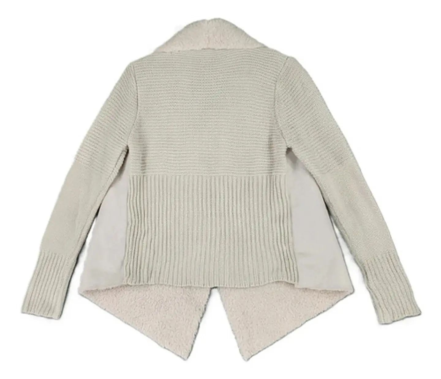 Chaqueta Abierta Tipo Cárdigan Tejido Y Gamuza - Talla XL 3