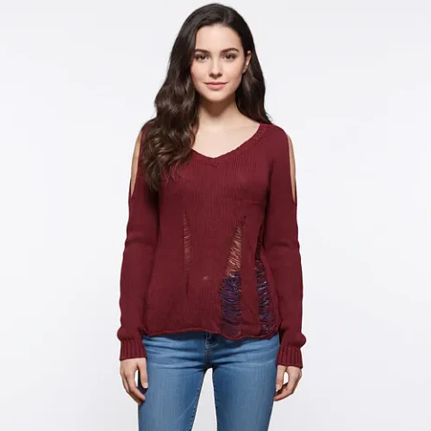 Suéter Guess Calado Y Hombros Descubiertos - Talla M