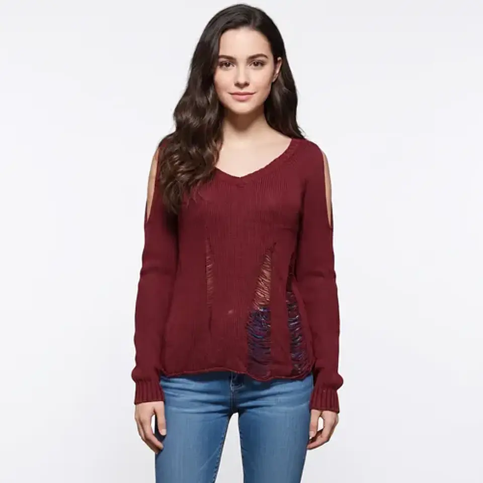 Suéter Guess Calado Y Hombros Descubiertos - Talla M 1