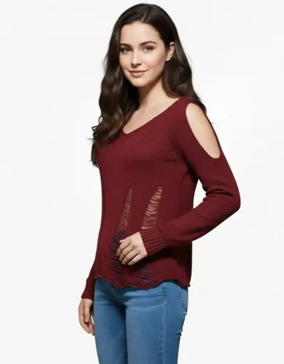 Suéter Guess Calado Y Hombros Descubiertos - Talla M 2