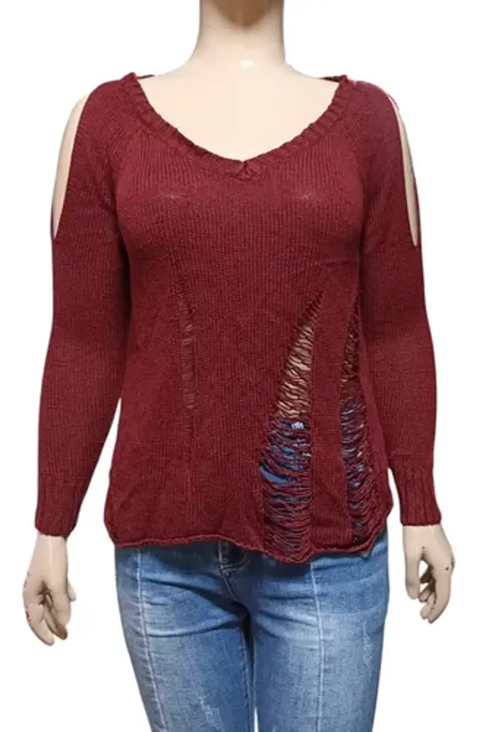 Suéter Guess Calado Y Hombros Descubiertos - Talla M 3