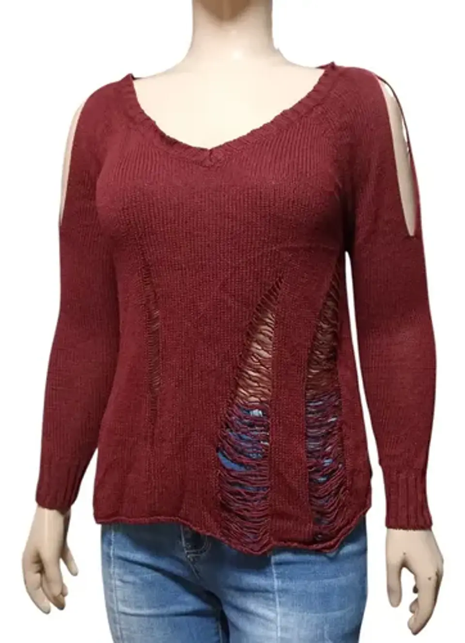 Suéter Guess Calado Y Hombros Descubiertos - Talla M 4