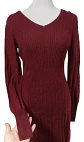 Vestido Suéter Burdeo Con Brillos Vera Wang - Talla XS - S - Miniatura 5