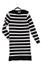 Vestido Midi de Punto a Rayas Blanco y Negro - Talla M - Miniatura 5