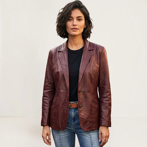 Blazer Vintage Wilson's Leather Cuero Genuino Talla L / XL