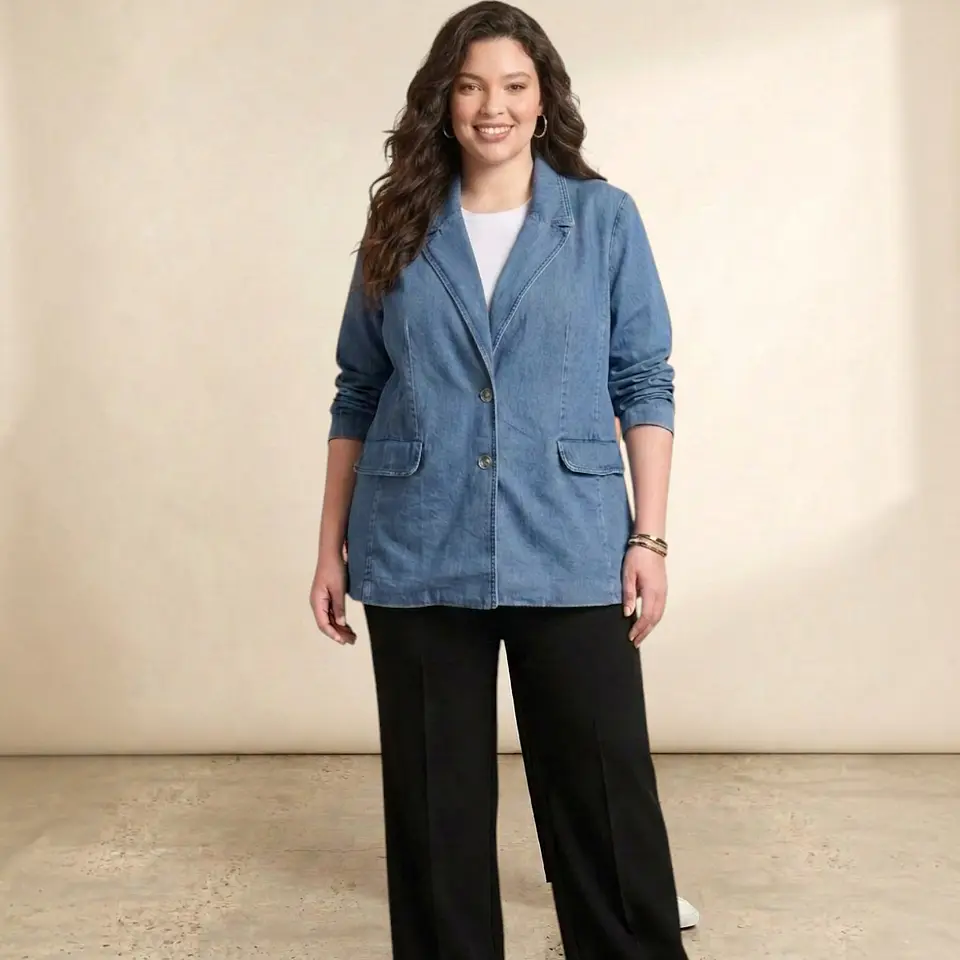 Blazer de Mezclilla Para Mujer Tallas Grandes 3XL 1