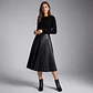 Falda Midi Plisada Orsay De Eco Cuero Negra Talla S - Miniatura 1