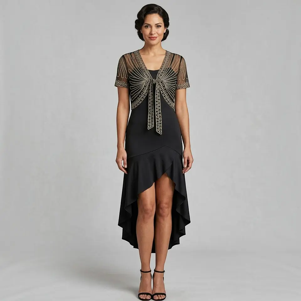 Vestido De Fiesta Ajustado Asimétrico Con Bolero Talla M 1