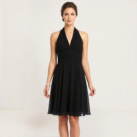 Vestido De Fiesta Coctel Cuello Halter Marca White House