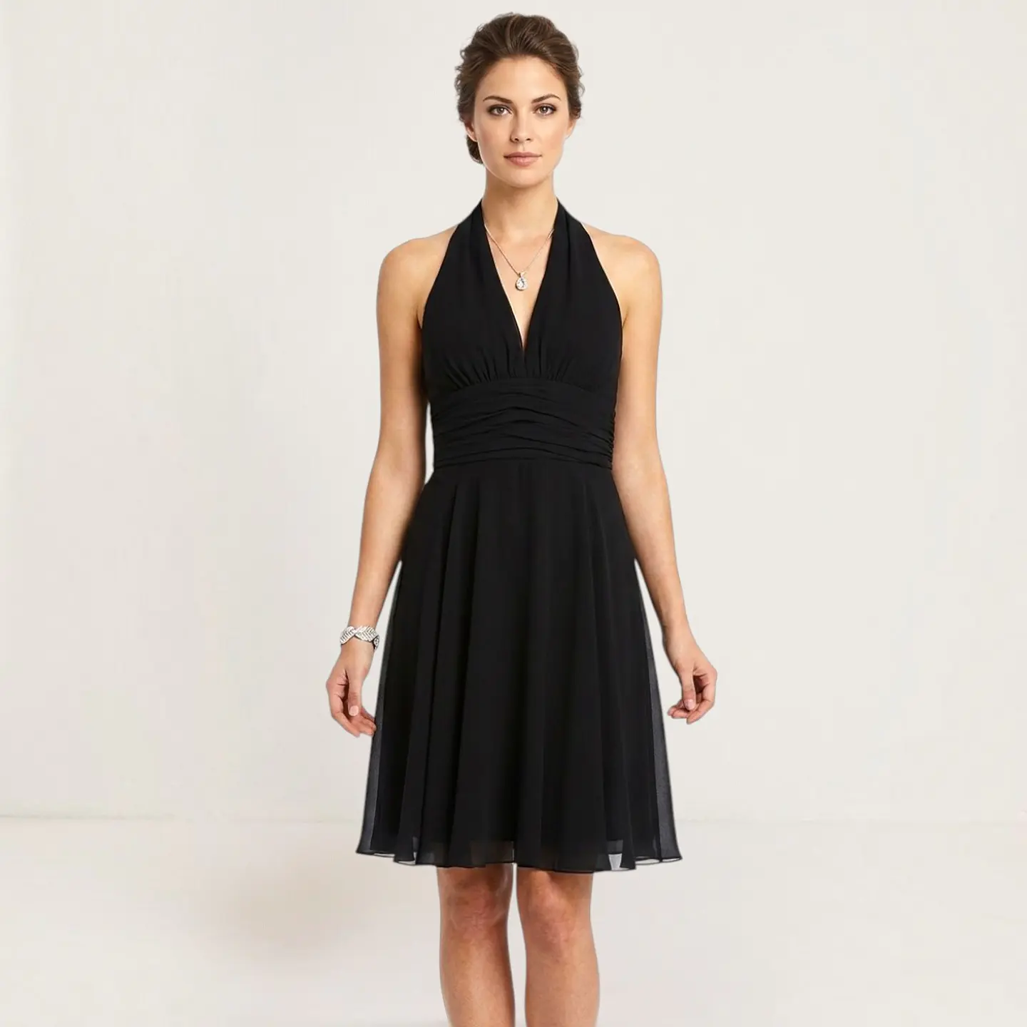Vestido De Fiesta Coctel Cuello Halter Marca White House 1