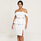Vestido Blanco Formal - Fiesta Cintura Peplum Talla Grande 2XL - Miniatura 1