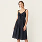 Vestido Negro Midi Semi Formal De Algodón Importado Talla M - Miniatura 1