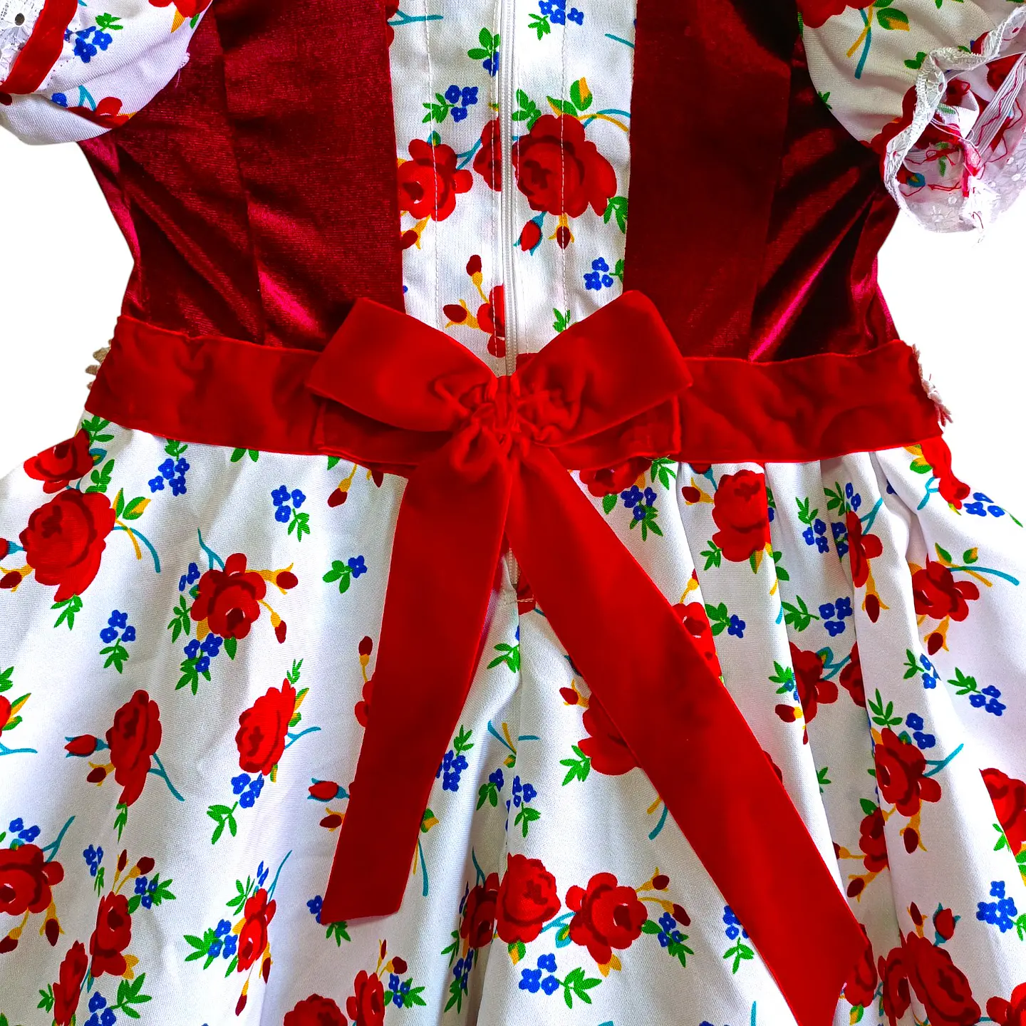 Vestido Huasa China Estampado Floral Para Niña 6 - 8 Años 8