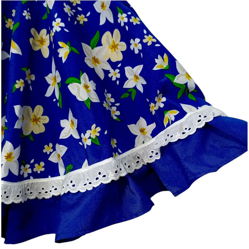 Vestido Huasa China Azul Para Niña 6 A 8 Años - Como Nuevo 9