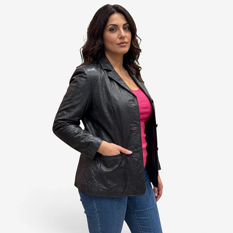 Chaqueta Blazer Vintage Sonoma Cuero Genuino Talla L - XL