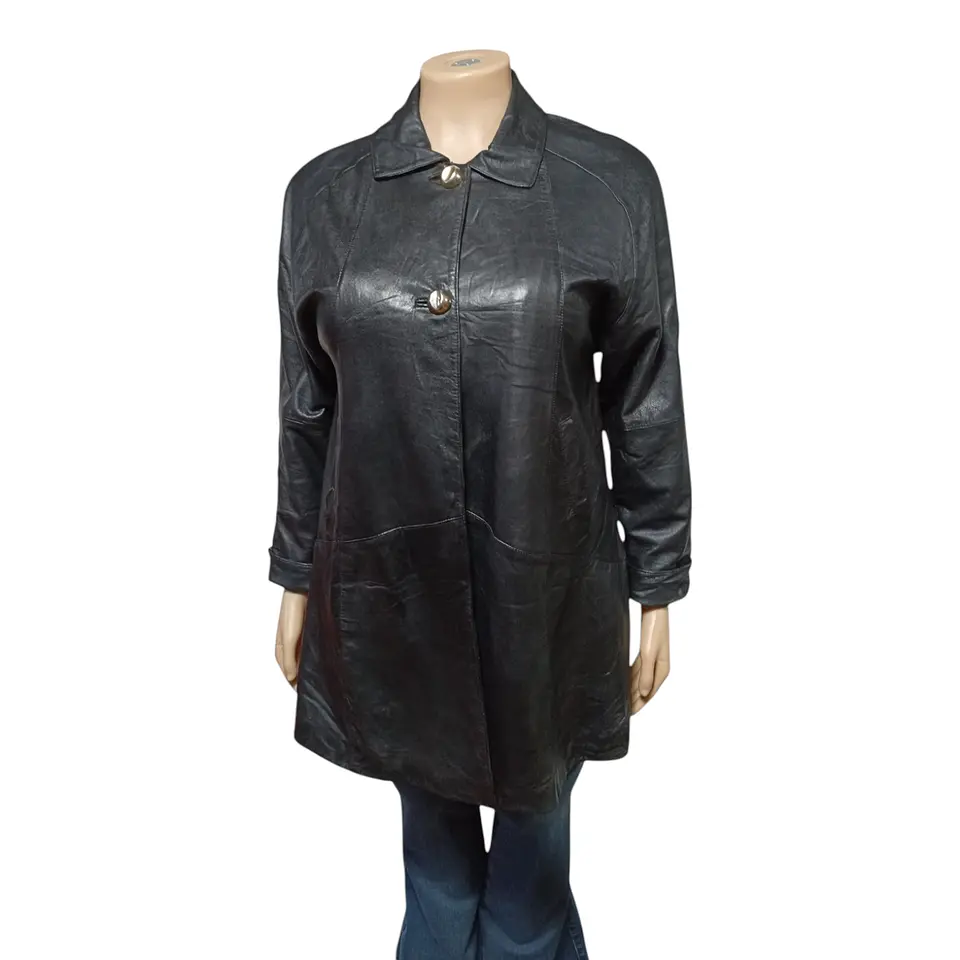 Abrigo Vintage Cuero Genuino Calce Holgado Oversize M - XL 4