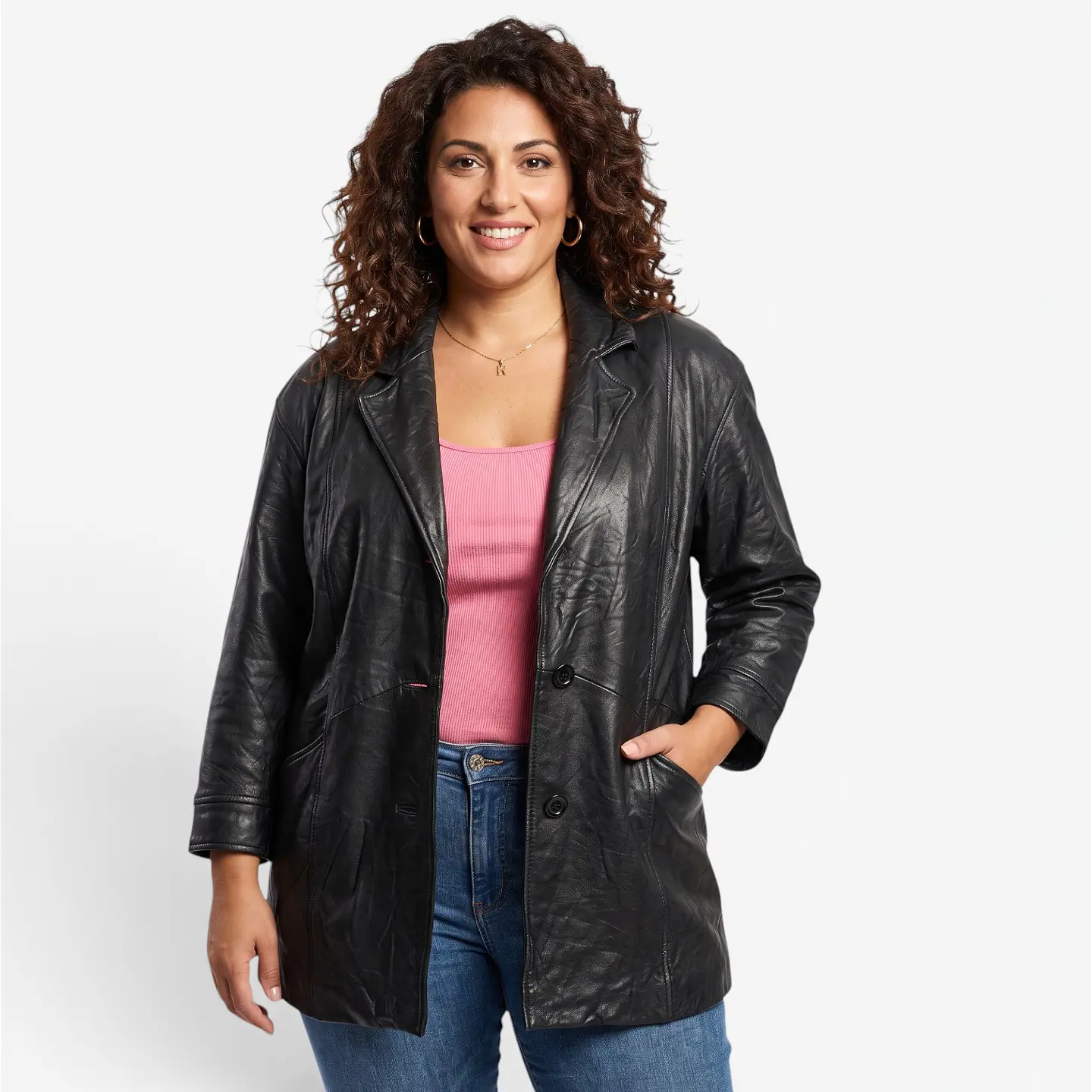 Chaqueta Negra de Cuero Genuino Vintage Thinsulate Talla M - L 1