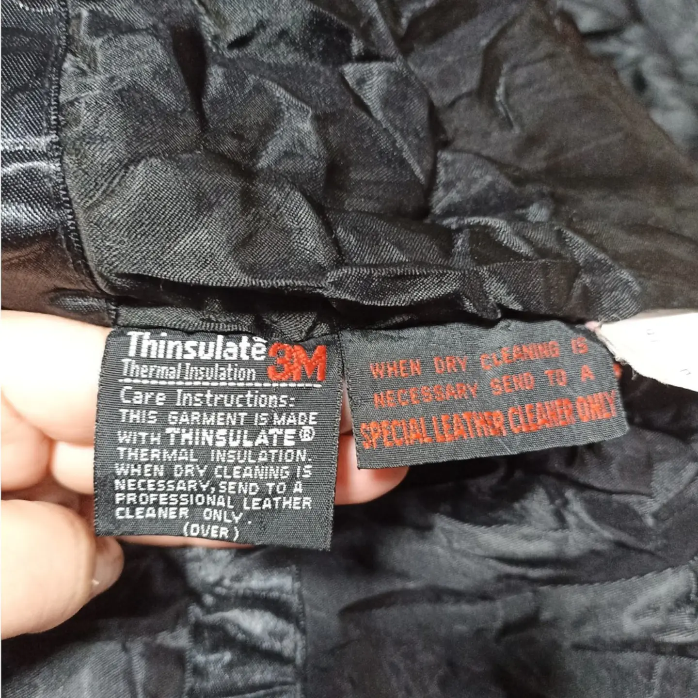 Chaqueta Negra de Cuero Genuino Vintage Thinsulate Talla M - L 10