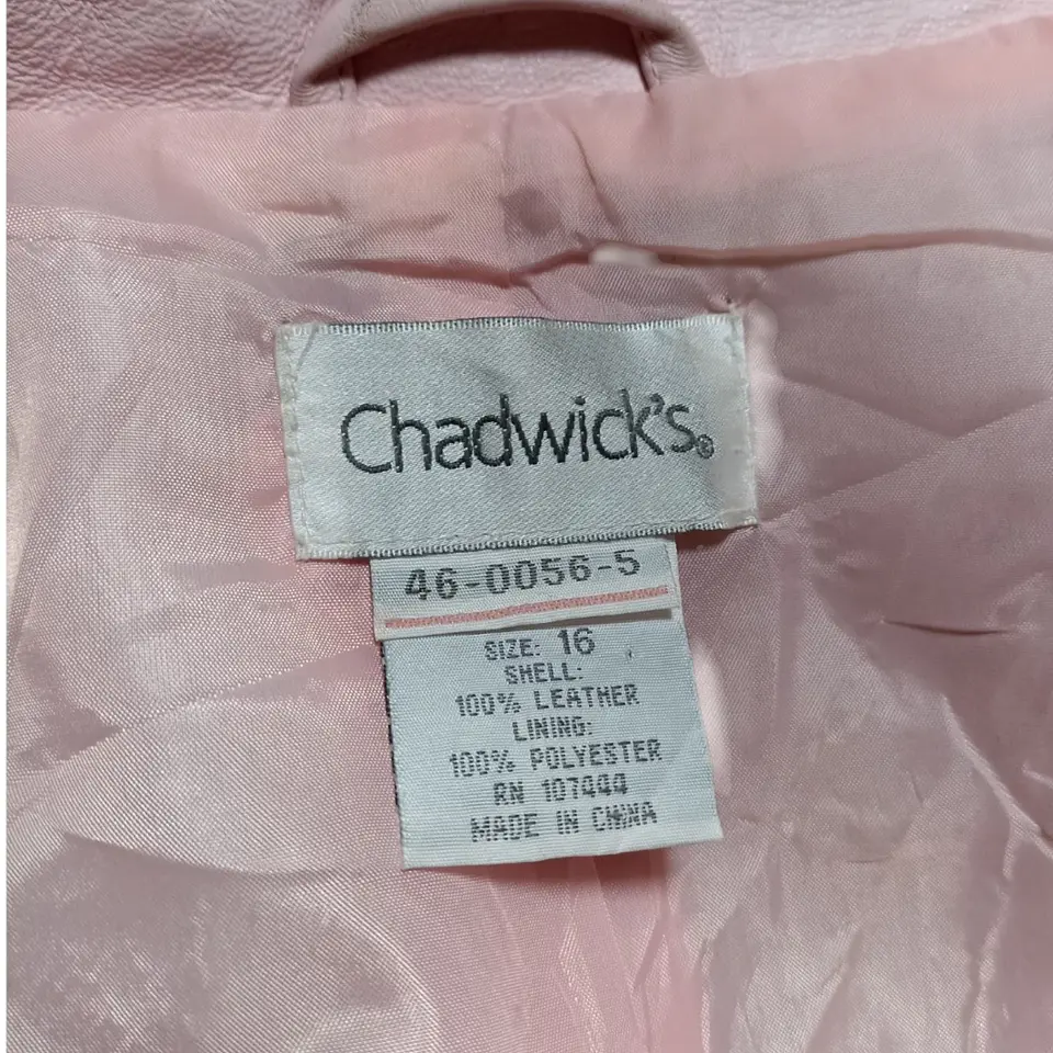 Chaqueta Chadwicks de Cuero Genuino Rosa Pastel -  Talla M/L 10