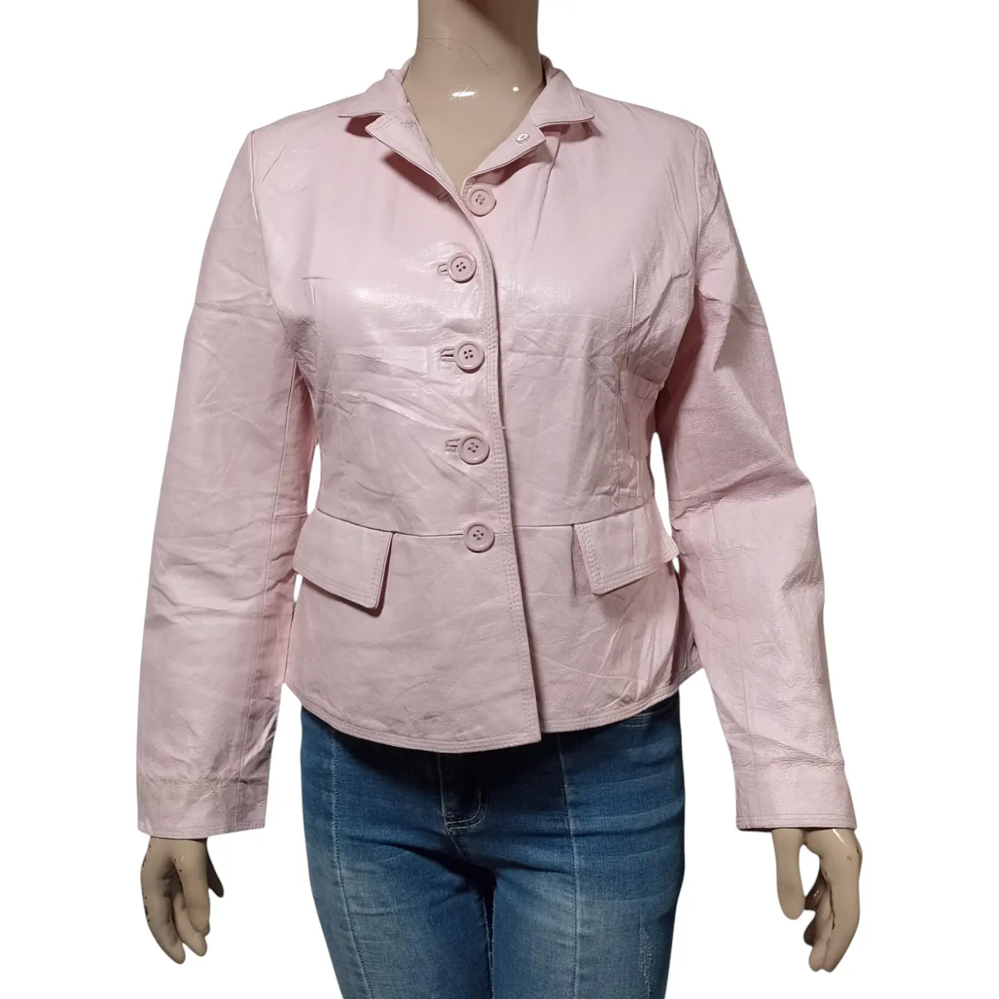 Chaqueta Chadwicks de Cuero Genuino Rosa Pastel -  Talla M/L 2