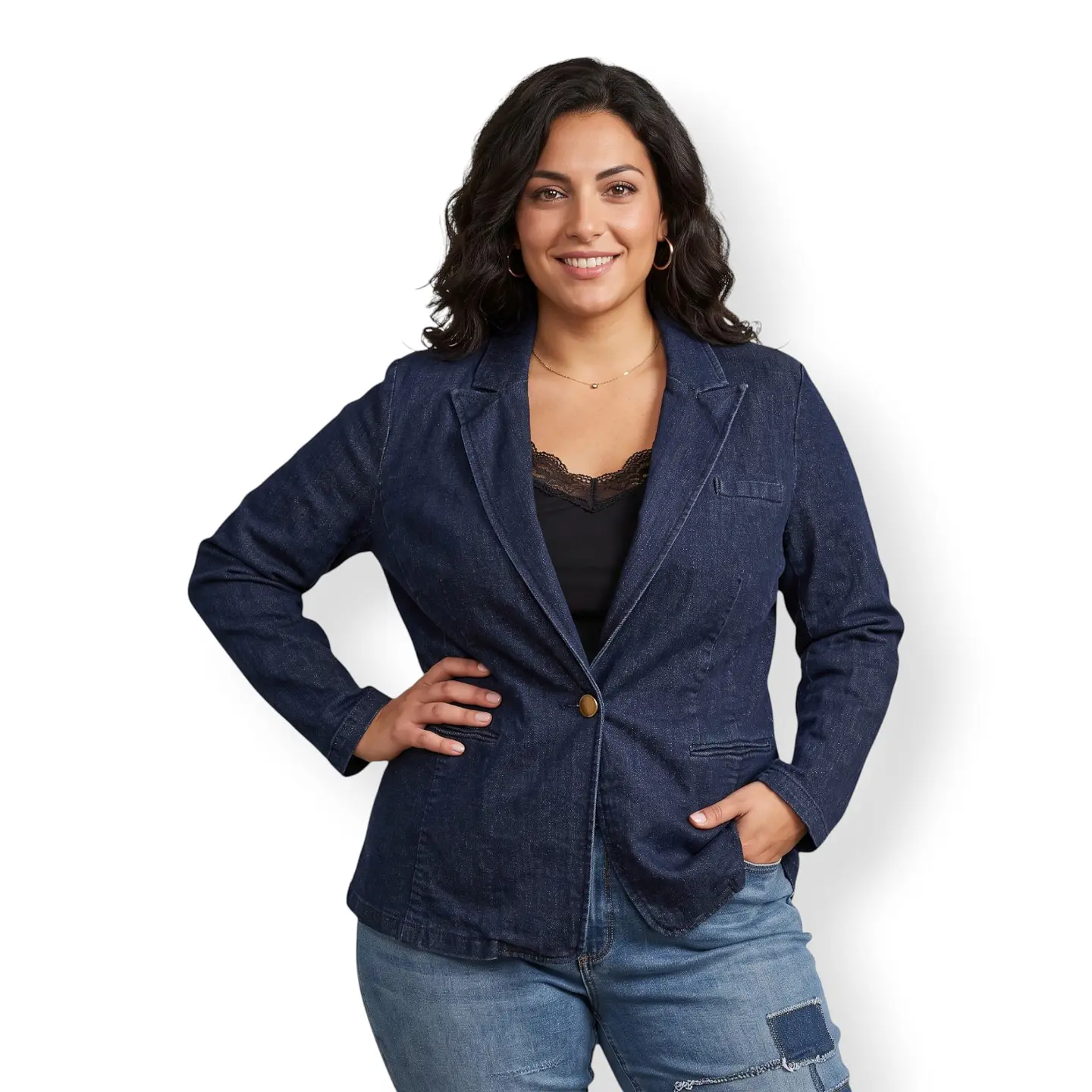 Chaqueta de Mezclilla Tipo Blazer I. N. C. - Talla XL - 2XL 1