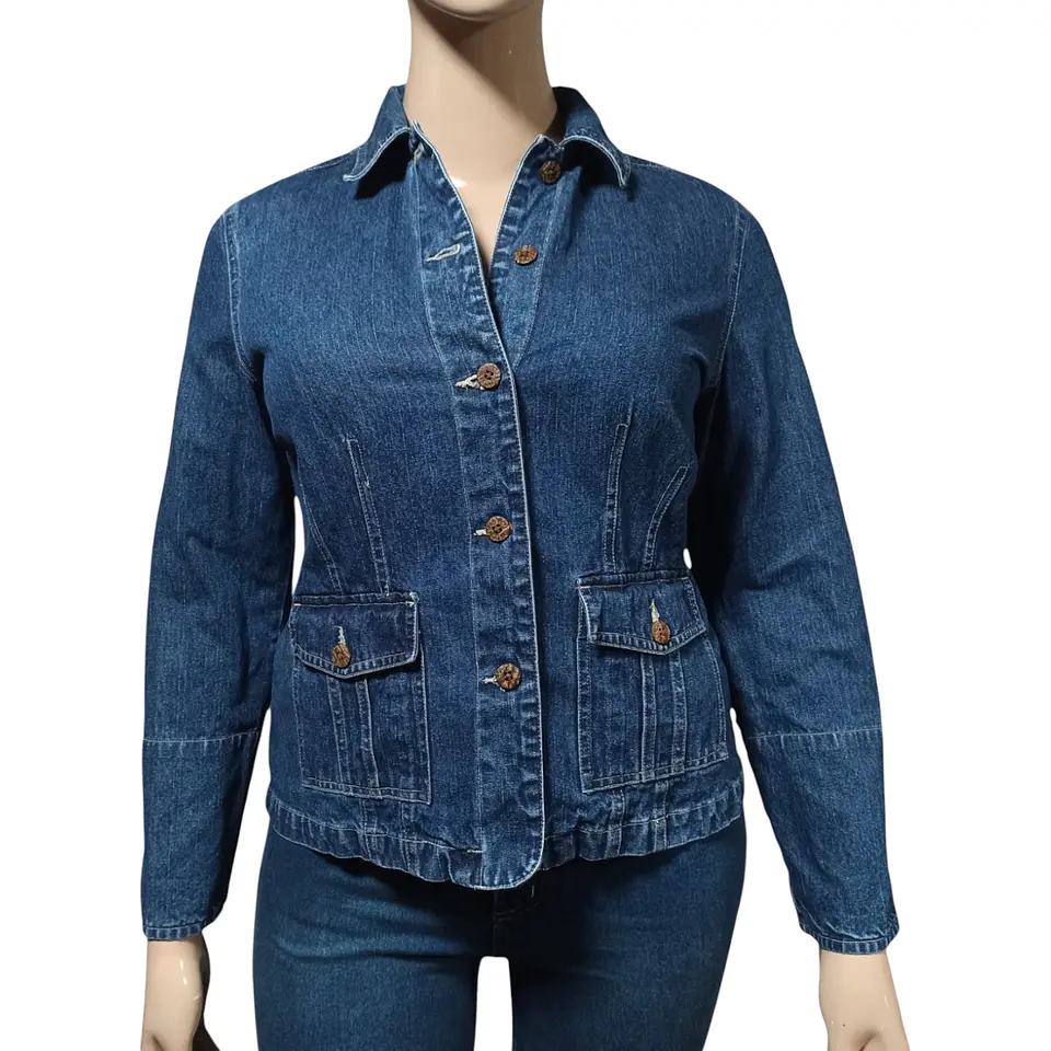 Chaqueta de Mezclilla Entallada Para Mujer Talla L - XL 2