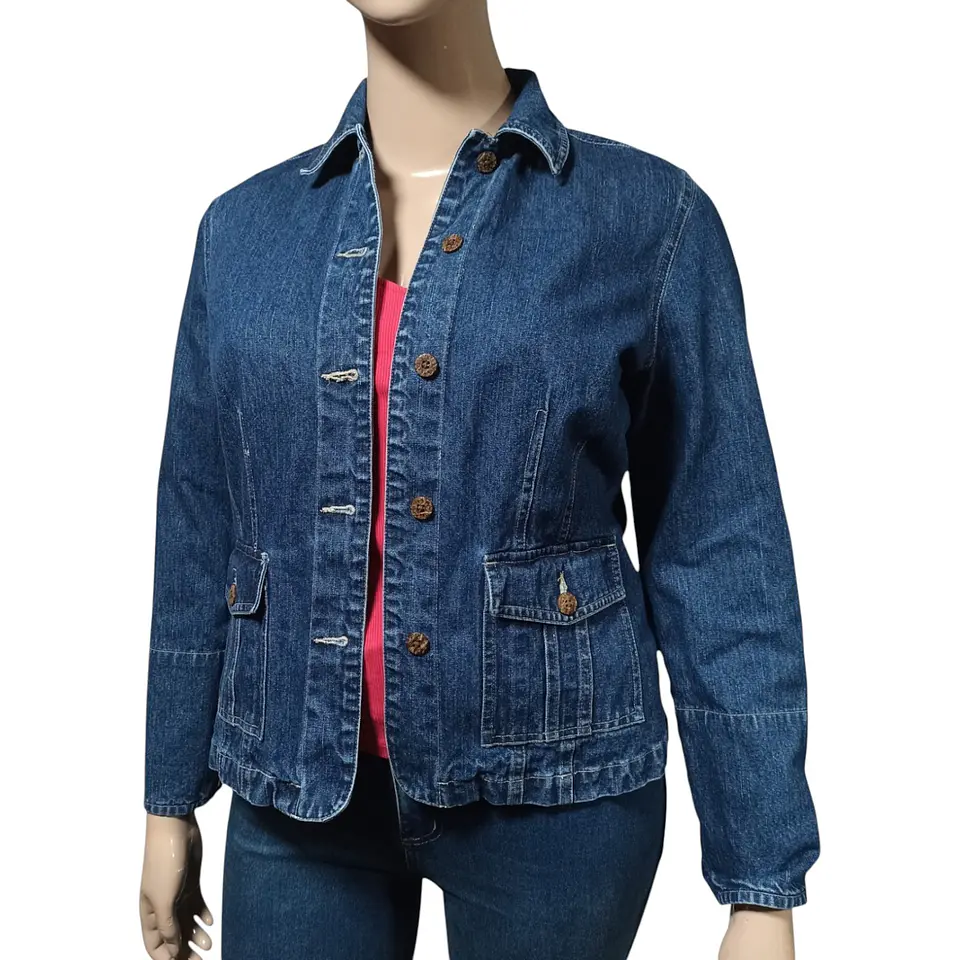 Chaqueta de Mezclilla Entallada Para Mujer Talla L - XL 3