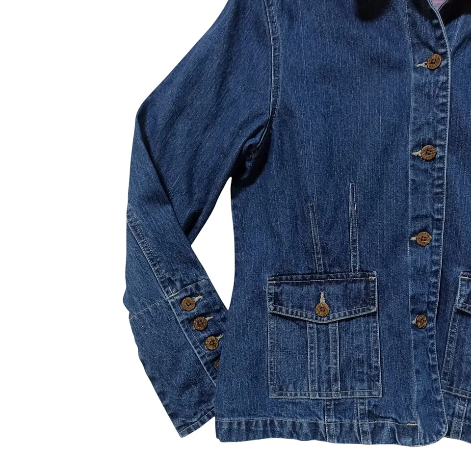 Chaqueta de Mezclilla Entallada Para Mujer Talla L - XL 7