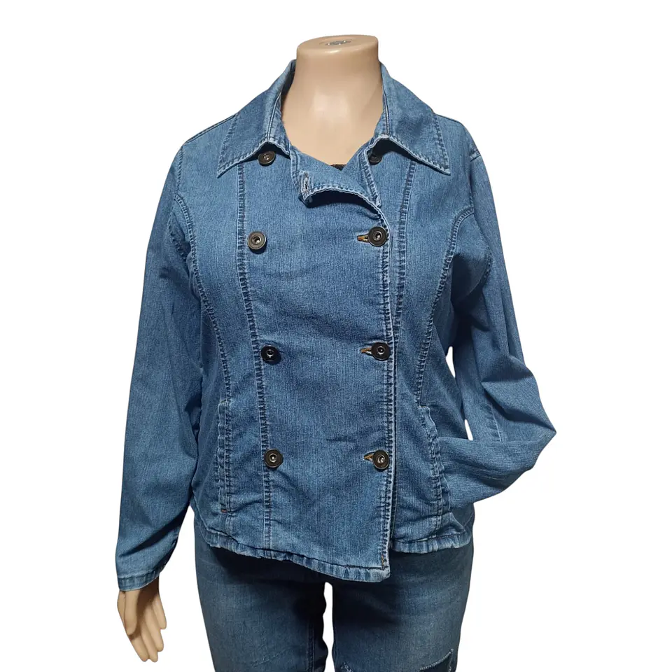 Chaqueta de Mezclilla Ligera Para Mujer - Talla Grande 2XL 5