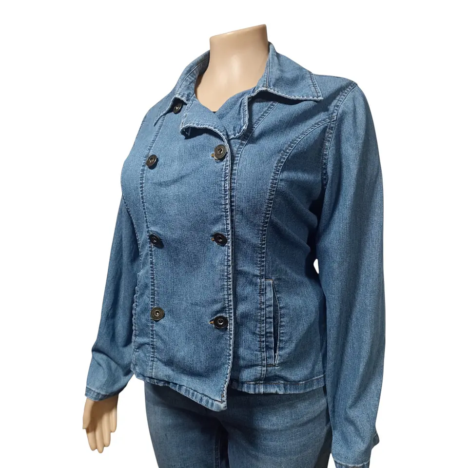 Chaqueta de Mezclilla Ligera Para Mujer - Talla Grande 2XL 6