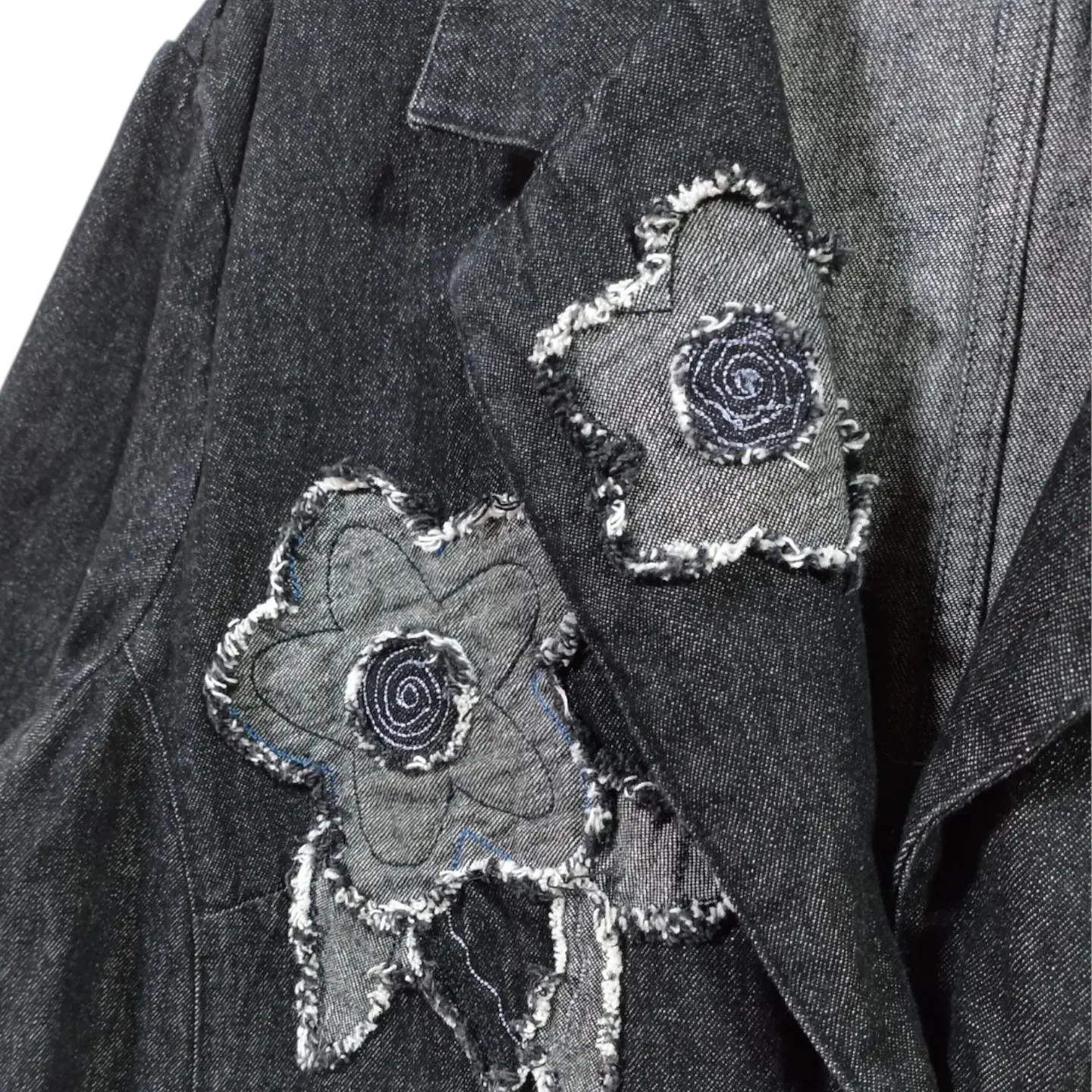 Chaqueta Tipo Blazer de Mezclilla Con Bordado Floral Talla XL - 2XL 7