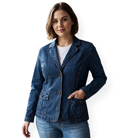 Chaqueta Tipo Blazer Vintage de Mezclilla Stretch St. Johns Bay - Talla L