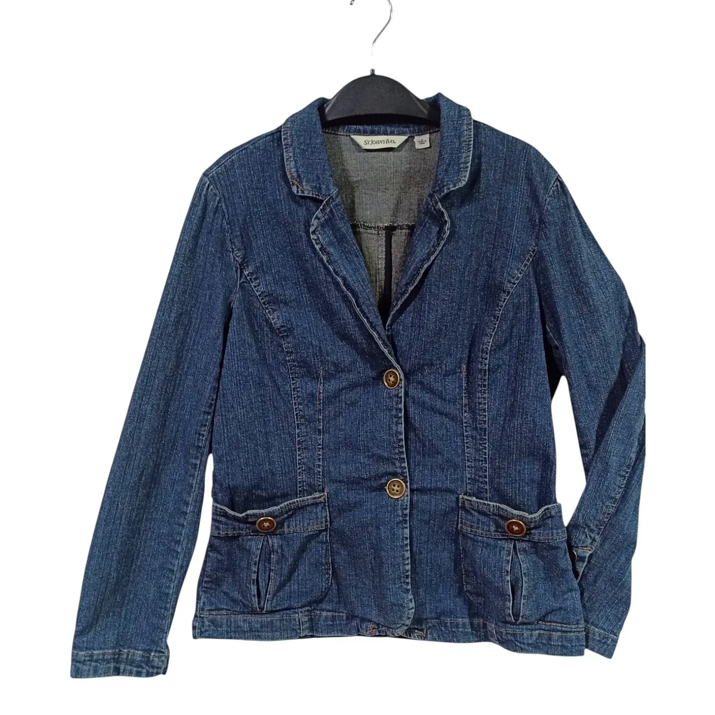 Chaqueta Tipo Blazer Vintage de Mezclilla Stretch St. Johns Bay - Talla L 2