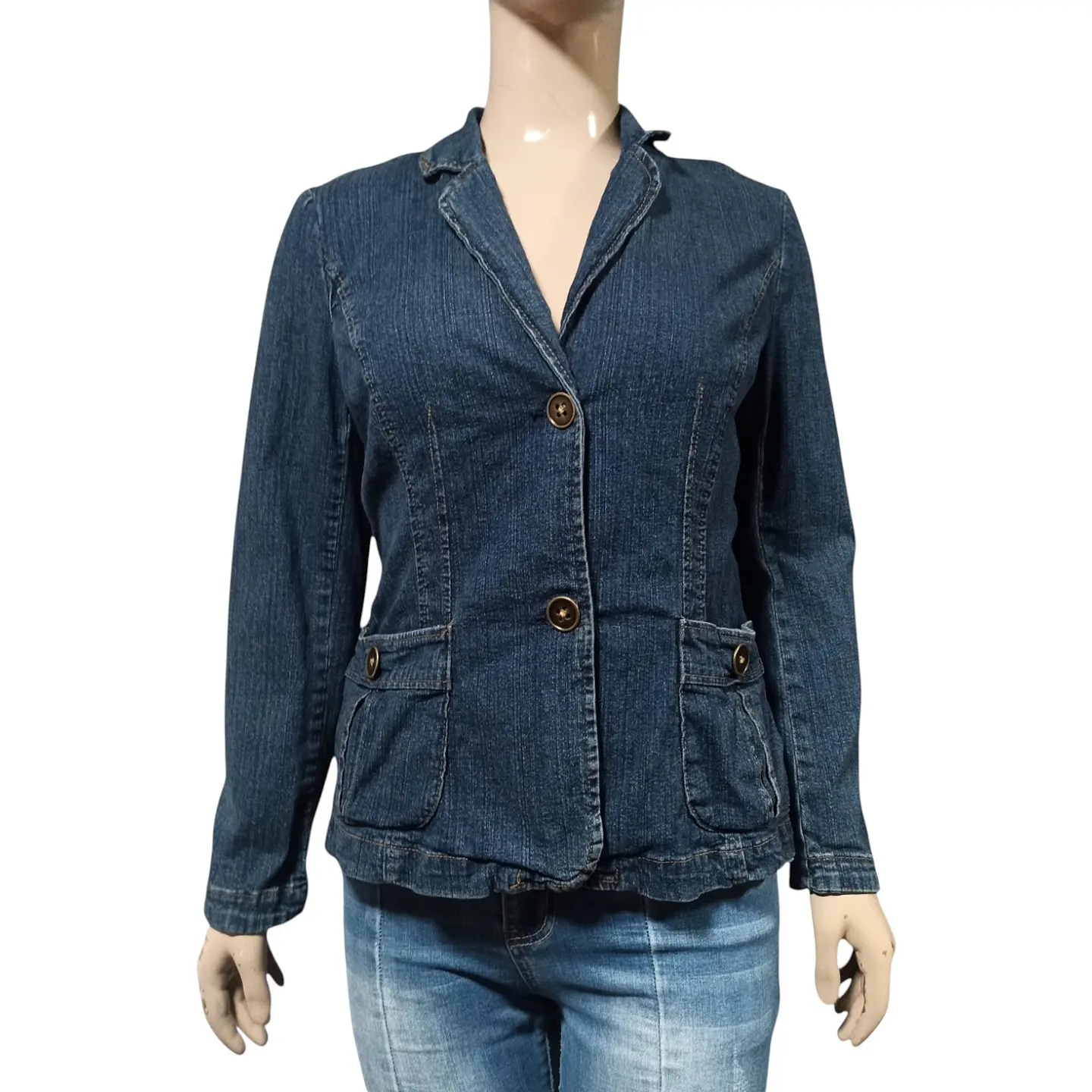 Chaqueta Tipo Blazer Vintage de Mezclilla Stretch St. Johns Bay - Talla L 3