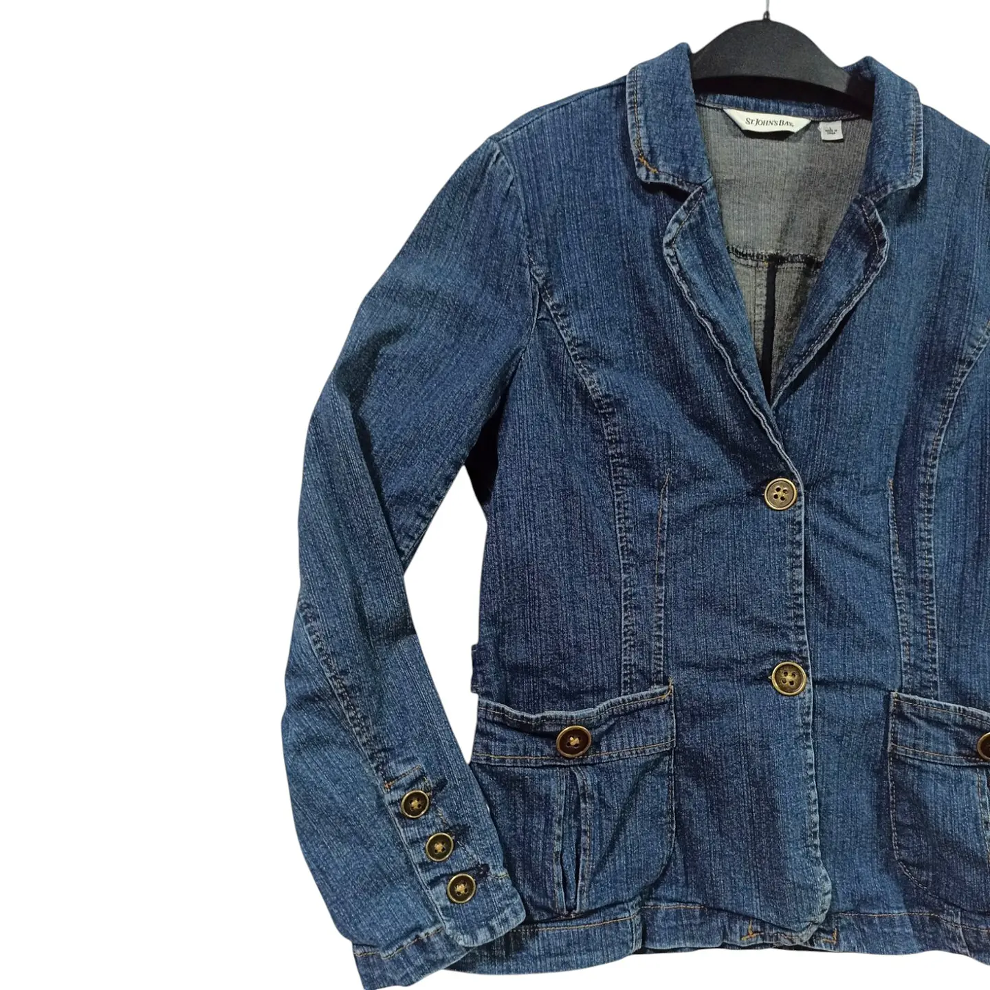 Chaqueta Tipo Blazer Vintage de Mezclilla Stretch St. Johns Bay - Talla L 6