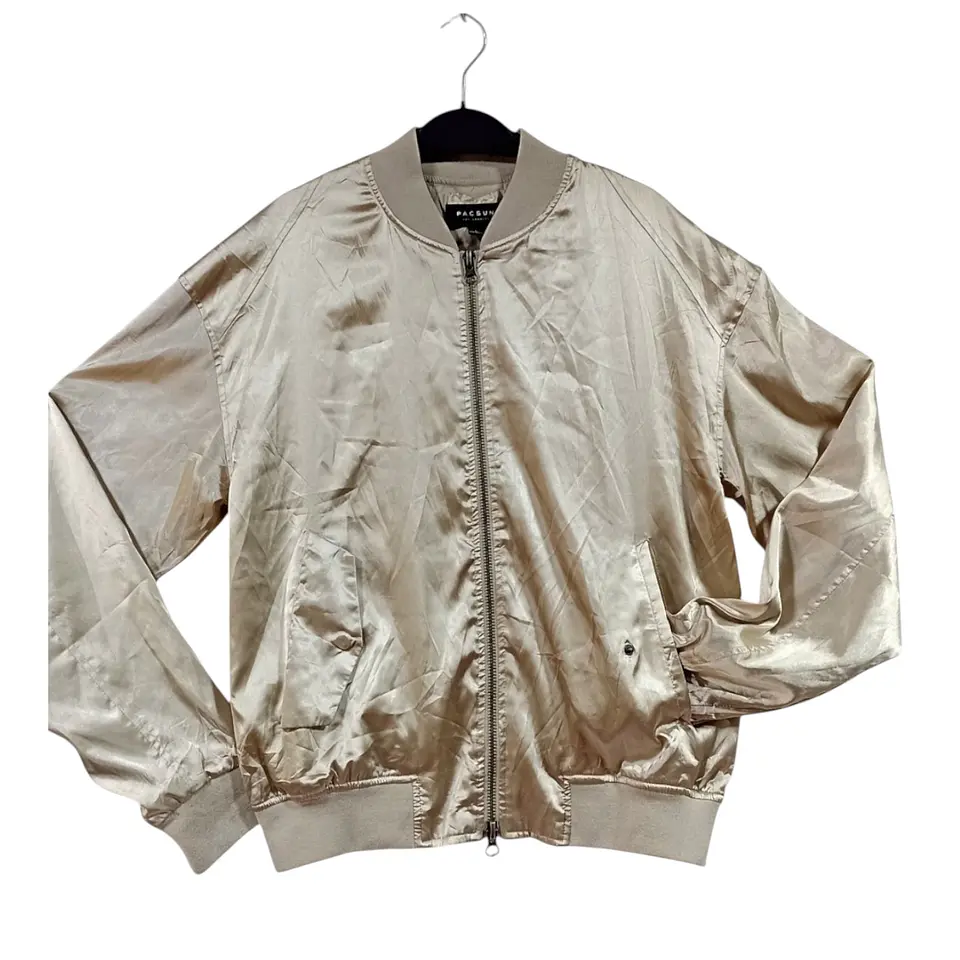 Chaqueta Bomber Pacsun de Satin Dorado - Unisex Talla L 6