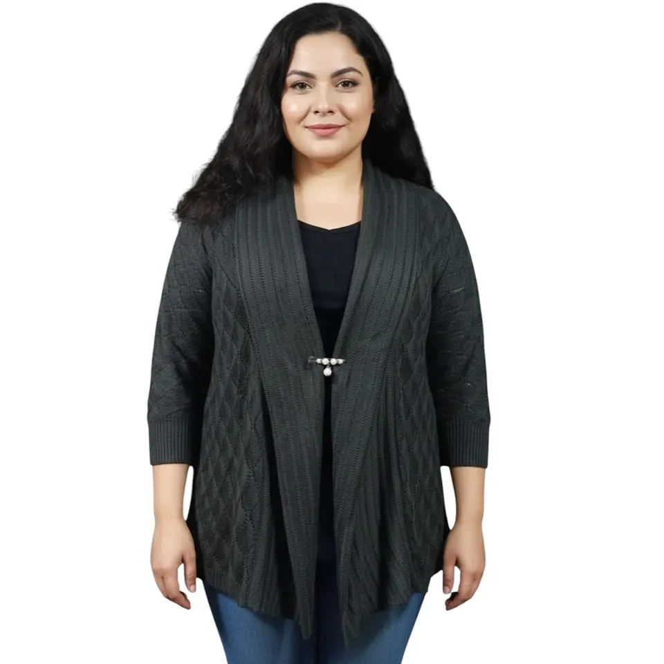 Cárdigan Abierto Calado Manga 3/4 - Talla Grande 2XL 2