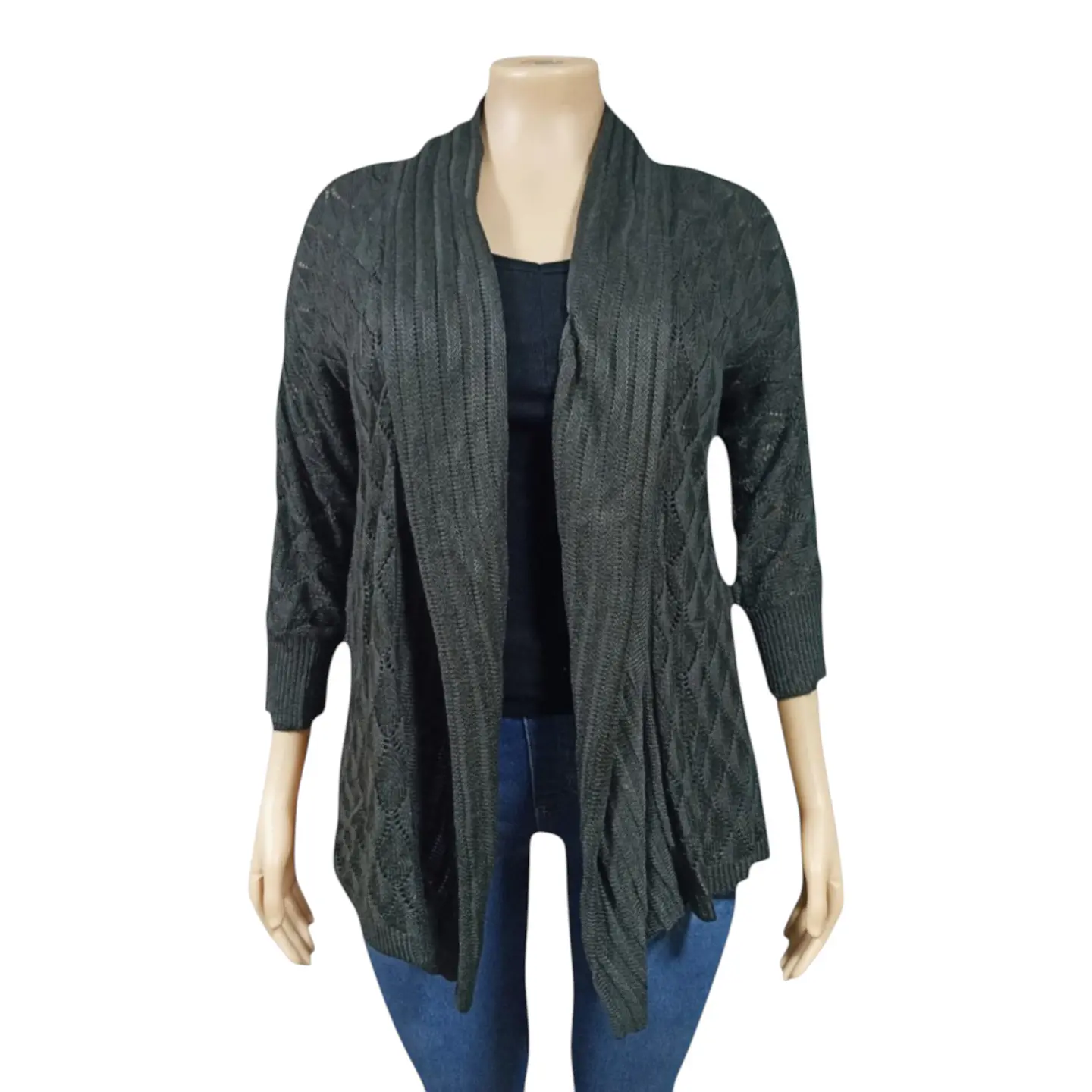Cárdigan Abierto Calado Manga 3/4 - Talla Grande 2XL 4