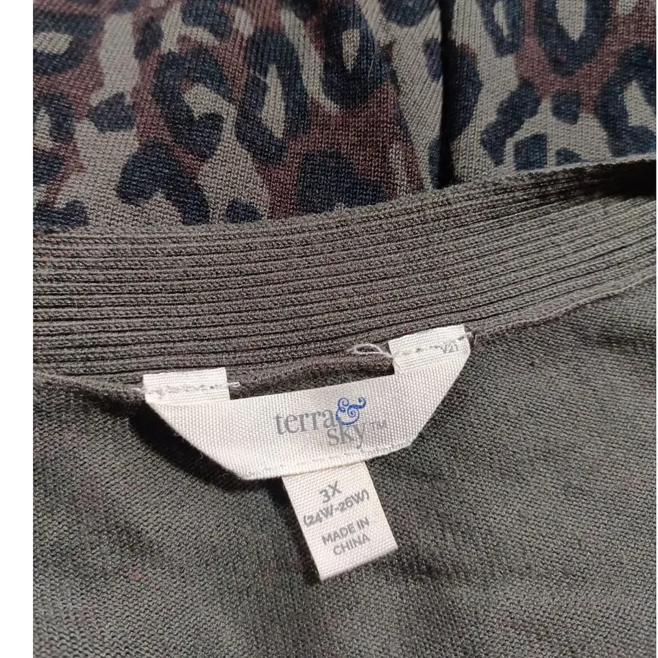 Cárdigan Ligero Abierto Estampado Leopardo Talla Grande 3XL 7
