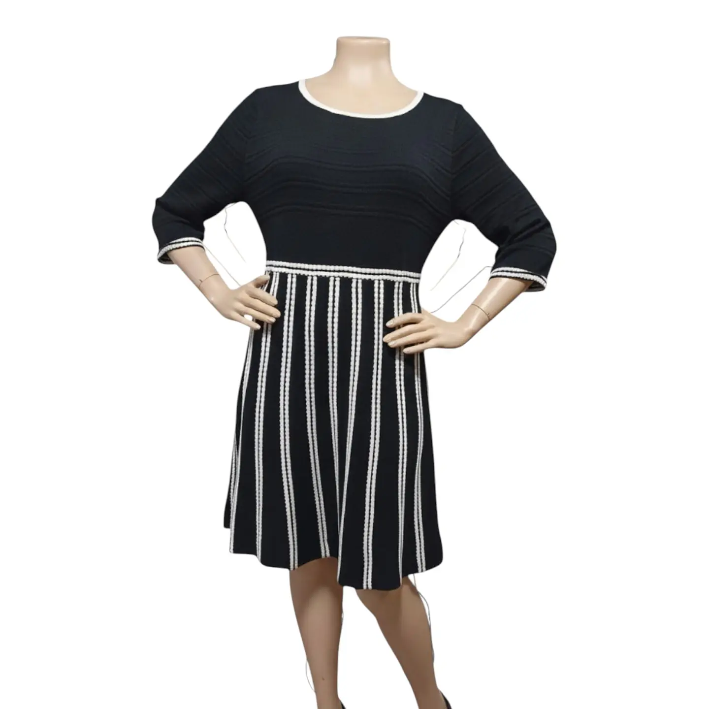 Vestido Tejido Acampanado Manga Corta - Talla Grande 3XL 3