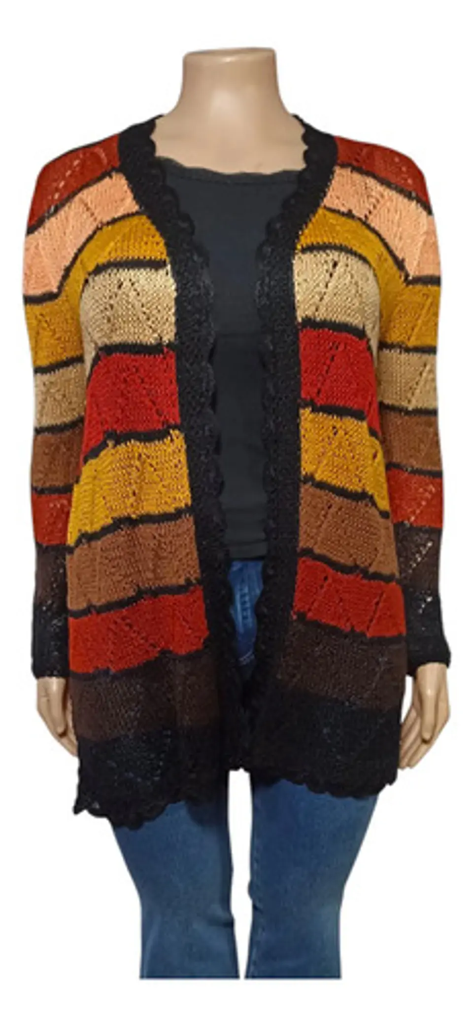 Tapado de Hilo Tejido a Mano Rayas Y Colores Estándar XL-2XL 2