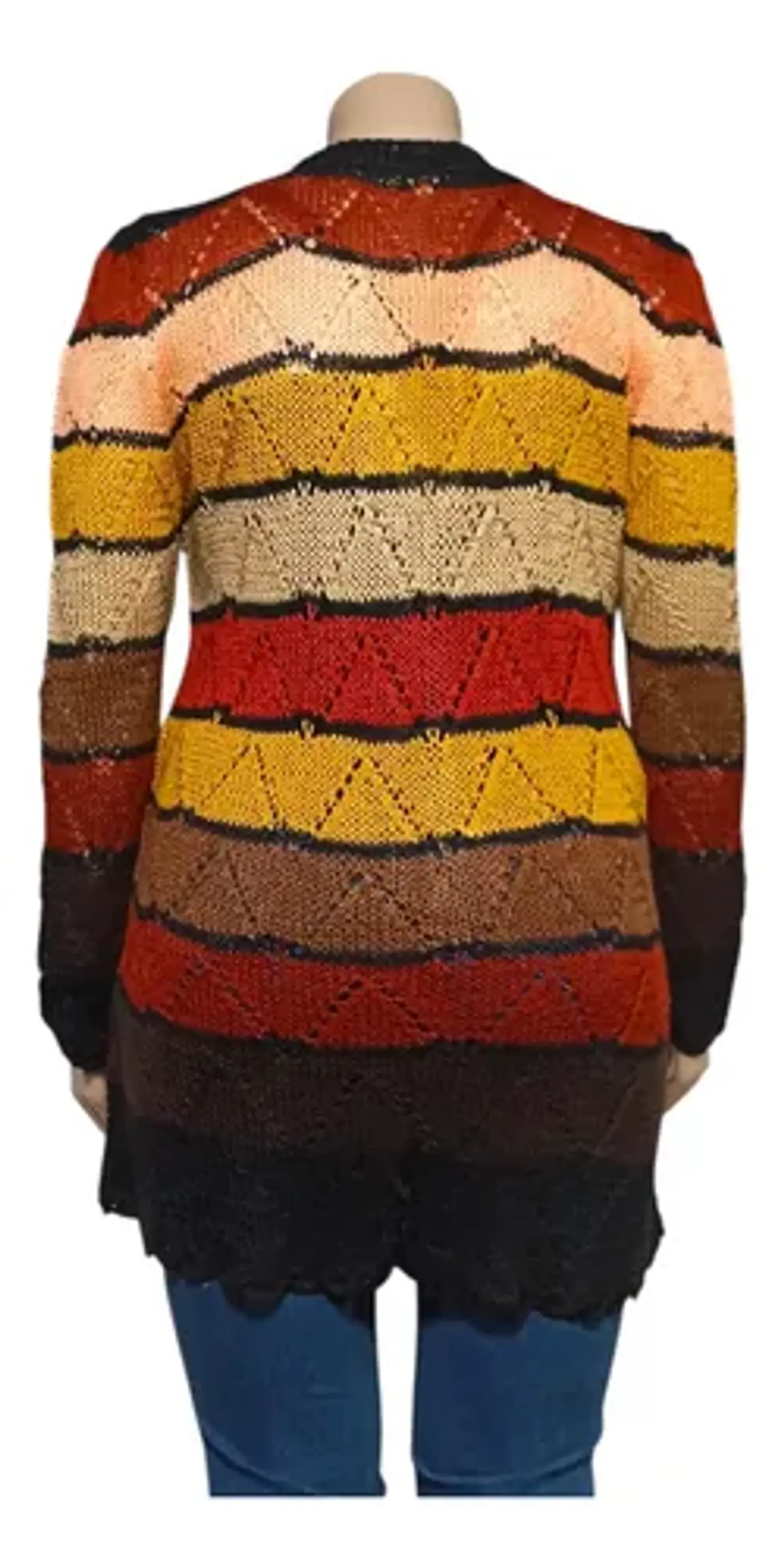 Tapado de Hilo Tejido a Mano Rayas Y Colores Estándar XL-2XL 4